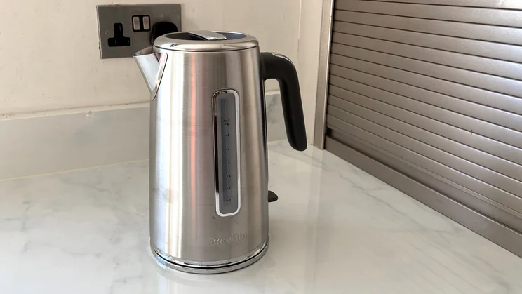 The Breville Edge Low Steam kettle on a kitchen worktop