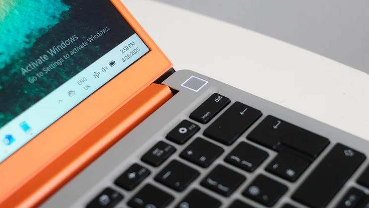 A close up of the Framework Laptop's fingerprint reader