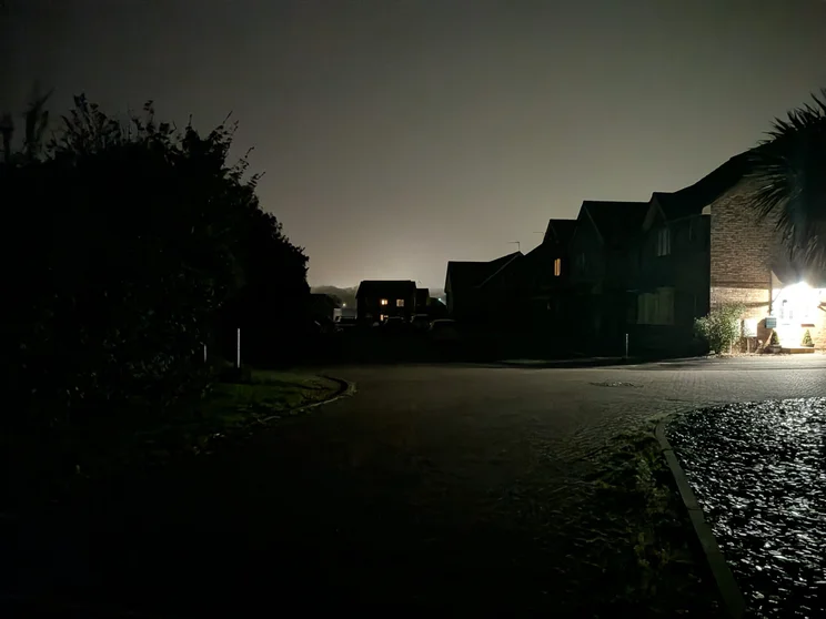 Houses at night