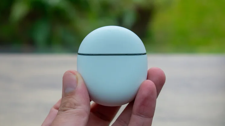 Google Pixel Buds 2a charging case, front view