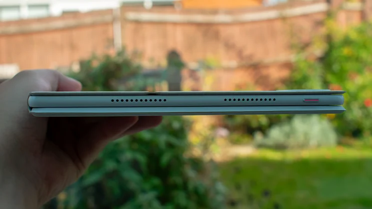 Huawei MatePad 12X in a keyboard case, side view