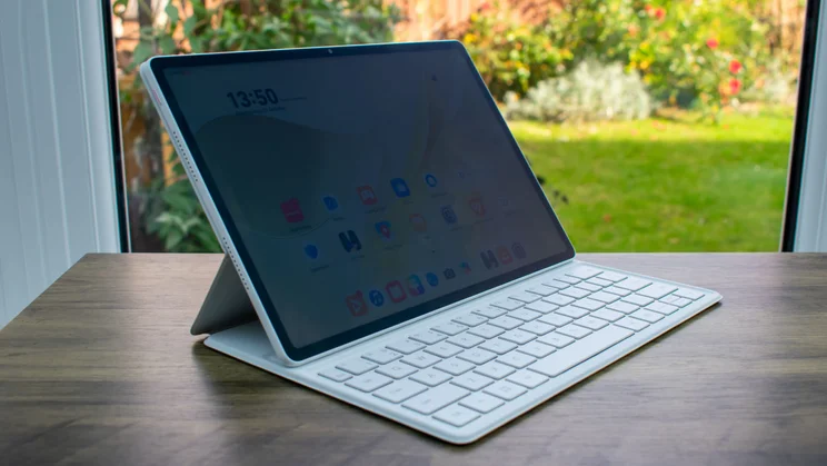 Huawei MatePad 12X in a keyboard case, unfolded