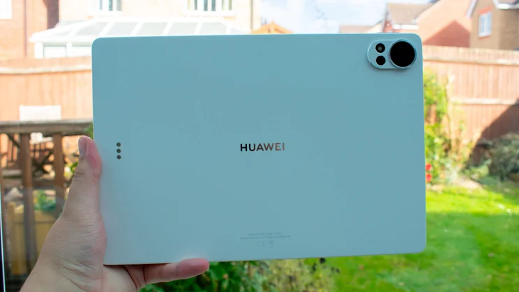 Huawei MatePad 12X in hand, rear view