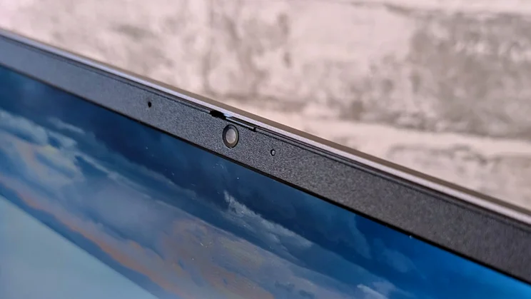 A close-up image of the The LG Gram Book AI's webcam