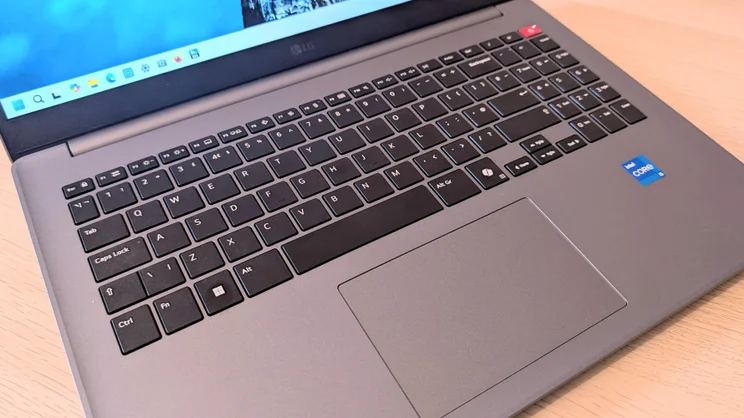 The LG Gram Book AI's keyboard and touchpad