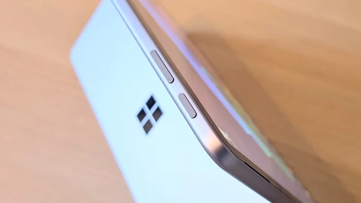 Microsoft Surface Pro 12-inch close up on the volume and power buttons