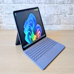 Microsoft Surface Pro 12-inch pictured from the front left side open with keyboard case