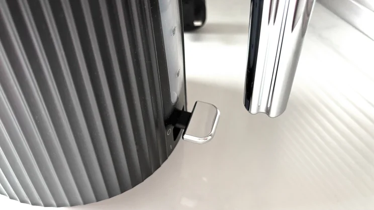 A closeup of the Russell Hobbs Bronte kettle's switch