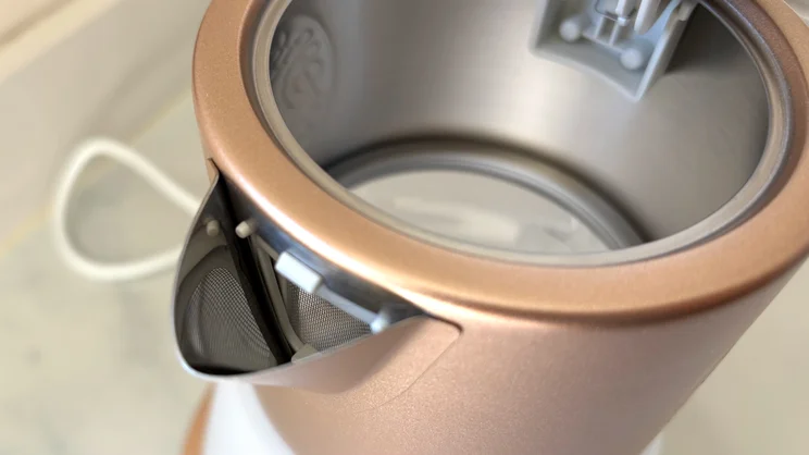 A closeup of the Russell Hobbs Calm Kettle's spout and filter