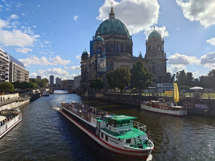 A boat on a river