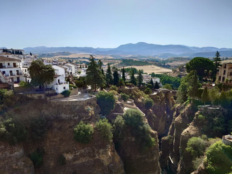 A city built into the hills