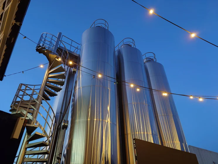 Tall steel cylinders