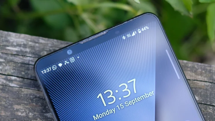 Close up of the Sony Xperia 1 VII's selfie camera