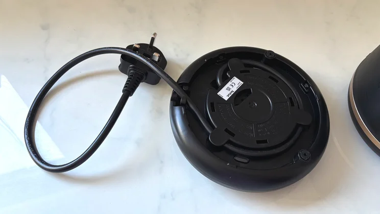 The base of the Tefal Includeo Kettle, flipped upside down to show underside