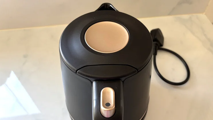 The Tefal Includeo Kettle from above, showing lid and button