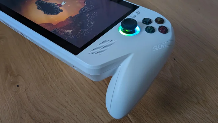The right handgrip of the Asus ROG Xbox Ally gaming handheld