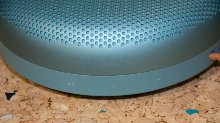 The playback controls on the side of the Bang & Olufsen A1 3rd Gen Bluetooth speaker