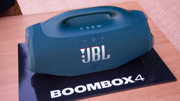The JBL Boombox 4 speaker on a table