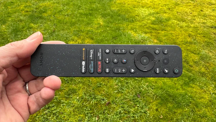 The remote control included with the Sony Bravia 7 TV