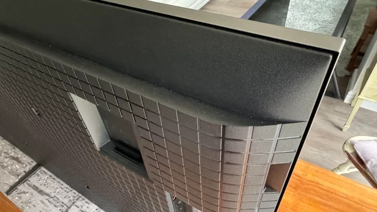 Rear view of the top left corner of the Sony Bravia 7 TV's panel