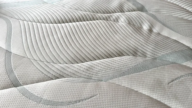 A closeup of the surface of the Slumberland Air 6.0 Memory mattress