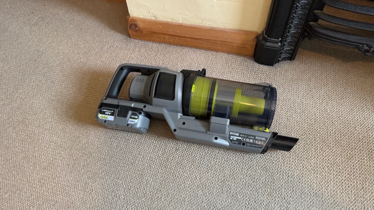The main motorised head of the Ryobi 18V ONE+ Cordless Stick vacuum