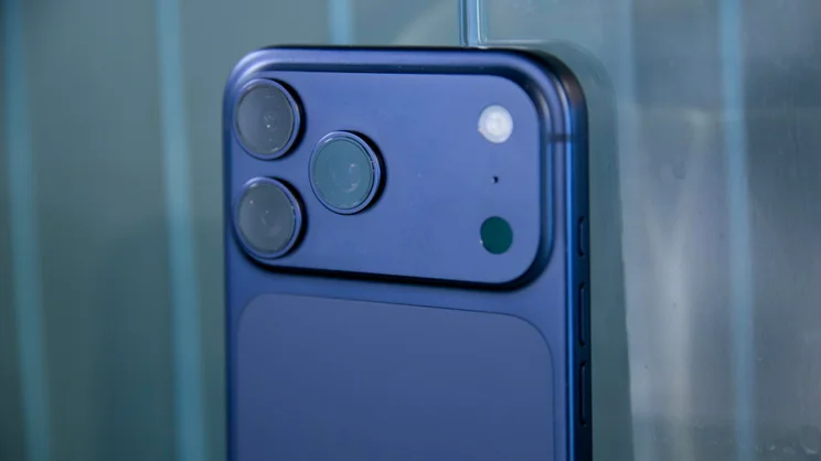 The rear camera trio on the rear of the Apple iPhone 17 Pro Max
