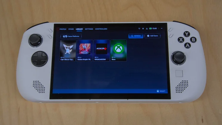 The Library page of Legion Space hub on the Lenovo Legion Go S