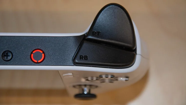 Close-up of the right trigger and bumper on the Lenovo Legion Go S