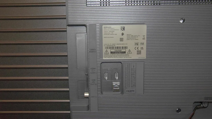 The connection ports found on the rear of the Samsung U8000F 4K TV