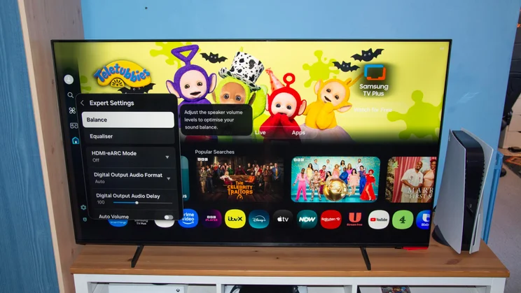 The Expert audio settings menu on the Samsung U8000F 4K TV