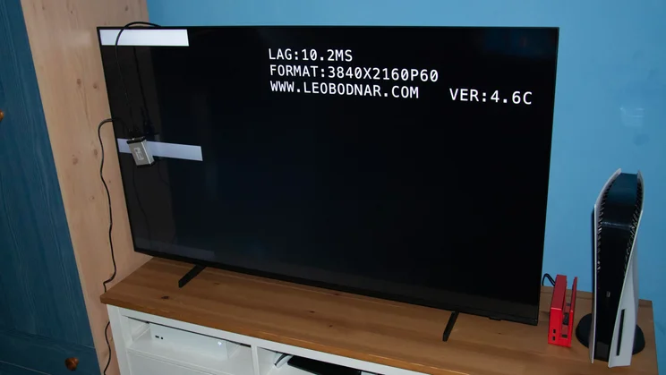 Measuring the Game mode input lag of the Samsung U8000F 4K TV using a 4K HDMI Video Signal Lag Tester