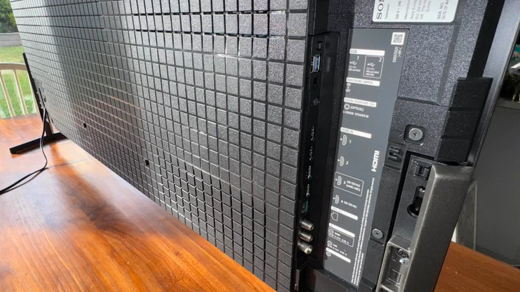Rear view of the Sony Bravia 8 II QD-OLED TV, showing the connection ports