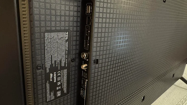 The connections on the rear of the TCL C6KS Mini LED TV