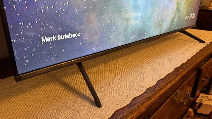 The feet that the TCL C6KS Mini LED TV stands on