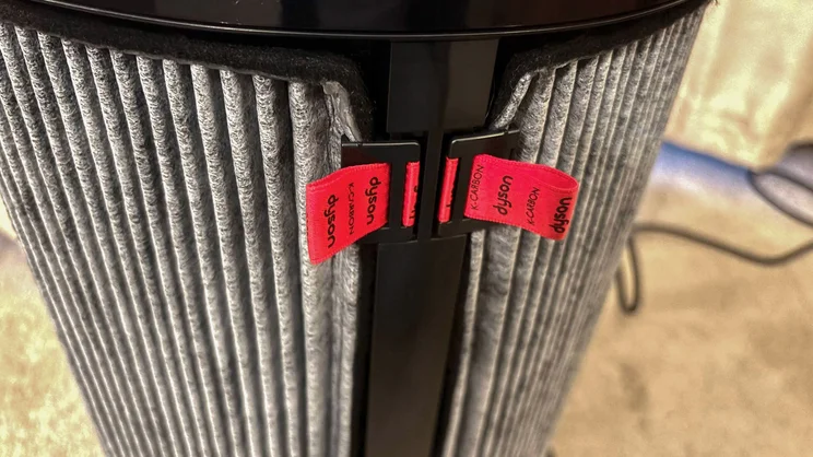 A closeup of the Dyson Big+Quiet Formaldehyde air purifier's carbon filter