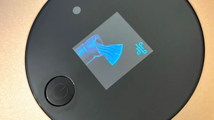 A closeup of the Dyson Big+Quiet Formaldehyde air purifier's screen