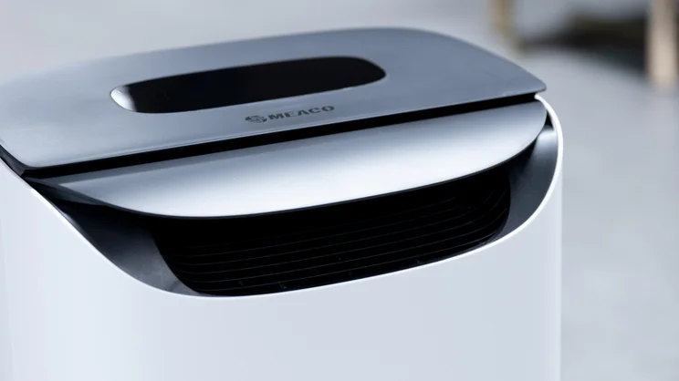 A closeup of the Meaco DD8L Pro dehumidifier's vent