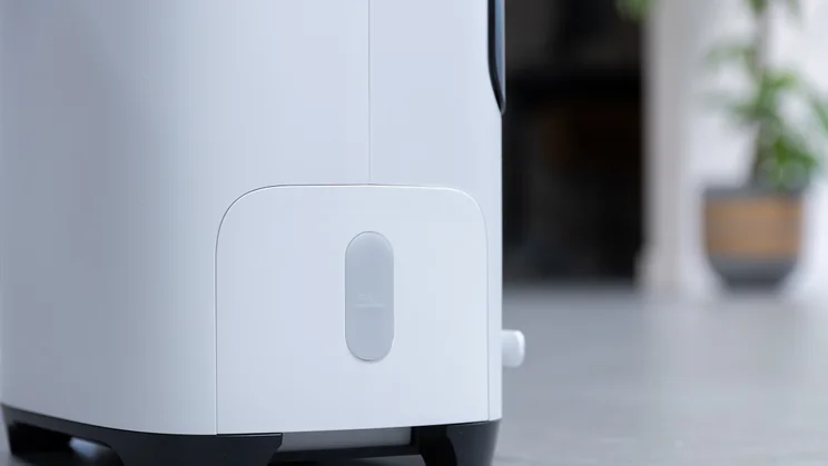 A closeup of the Meaco DD8L Pro dehumidifier's water tank