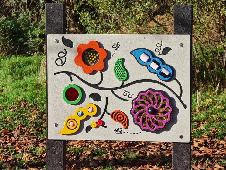 A colourful childrens' activity board