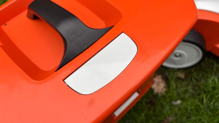 A closeup of the Stihl RMA 235 lawn mower's
