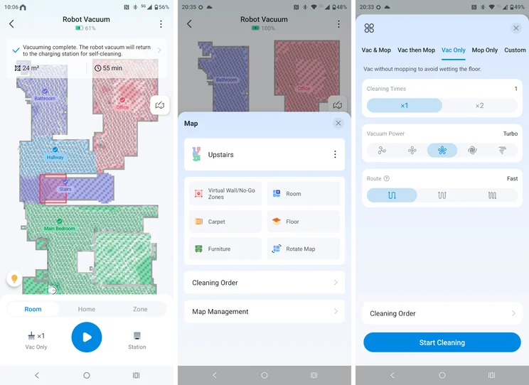 Tapo RV50 Pro app screenshots