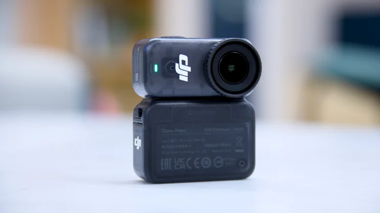 The DJI OSMO Nano attached to its Vision Dock remote screen
