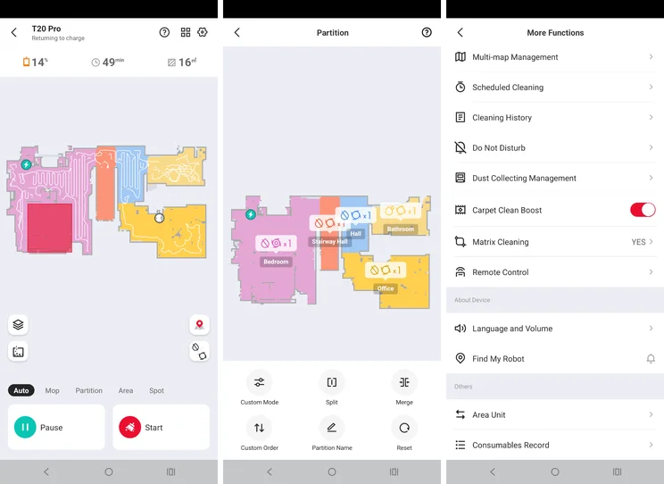 Ultenic T20 Pro app screenshots