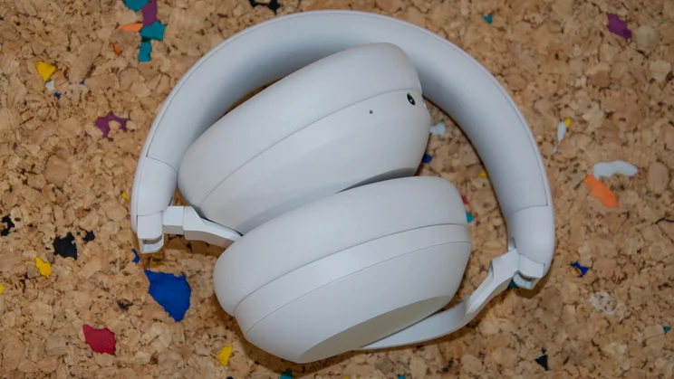 The Philips H8000E over-ear headphones folded up