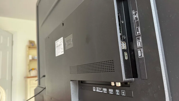 The connections on the rear of the Sharp GK4245K TV