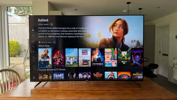 Front view of the Sharp GK4245K TV on a kitchen table