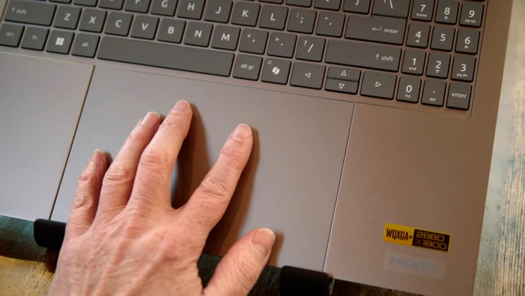 A close up of the Acer Swift 16 AI's huge touchpad