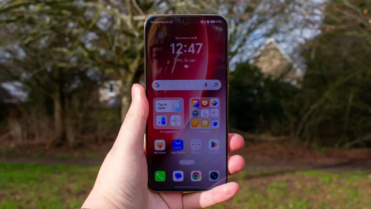 Honor Magic 8 Lite in hand, front view