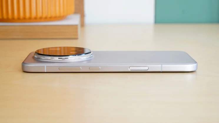 Honor Magic 8 Pro face down on a table, side view